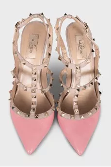 Розовые кожаные туфли Rockstud
