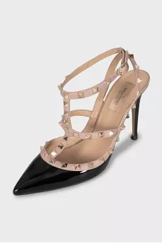 Шкіряні лаковані слінгбеки Rockstud