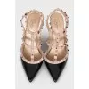 Rockstud patent leather slingbacks