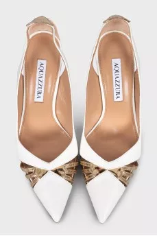 Leather shoes with gold accents