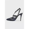 Rockstud studded leather slingbacks