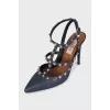 Rockstud studded leather slingbacks