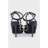 Rockstud studded leather slingbacks