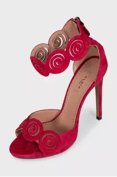 Red suede sandals