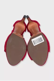 Red suede sandals