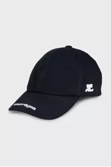 Men's black cap with branded embroidery
