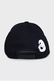 Men's black cap with branded embroidery