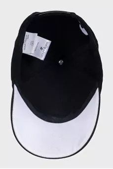 Men's black cap with branded embroidery