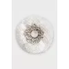 Camellia brooch with crystals