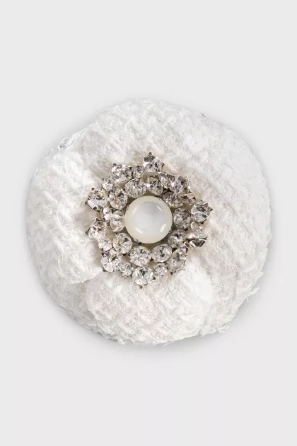 Camellia brooch with crystals