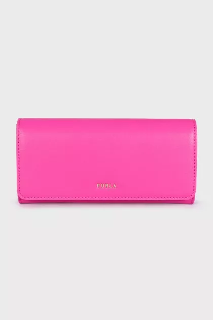 Leather wallet with brand logo