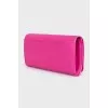 Leather wallet with brand logo