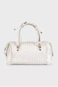 Woven leather bag