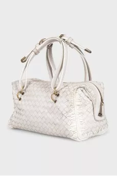 Woven leather bag
