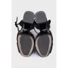 Suede open-toe heeled sandals