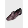 Ballet flats with perforated heels on suede