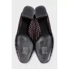 Ballet flats with perforated heels on suede