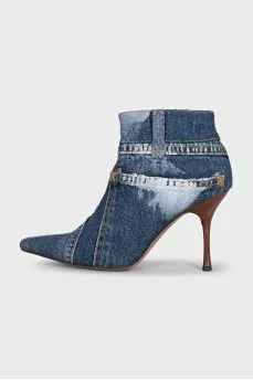 Denim ankle boots with heels