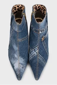 Denim ankle boots with heels