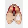 Leather high heel platform shoes