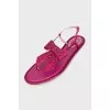 Sandals decorated with rhinestones