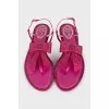 Sandals decorated with rhinestones