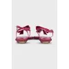 Sandals decorated with rhinestones