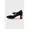 Black Mary Janes with rhinestones