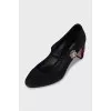 Black Mary Janes with rhinestones