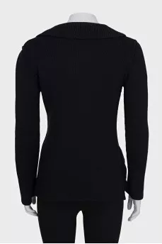 Wool cardigan with hooks