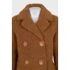 Short brown teddy coat