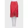 Red leather skirt