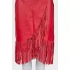 Red leather skirt