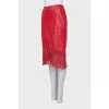 Red leather skirt
