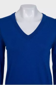 Blue wool pullover