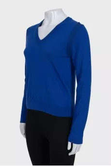 Blue wool pullover