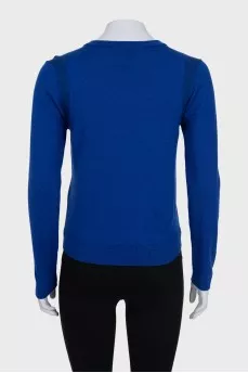 Blue wool pullover