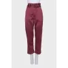 Burgundy straight trousers