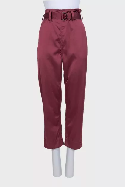 Burgundy straight trousers
