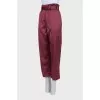 Burgundy straight trousers