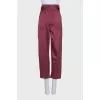 Burgundy straight trousers