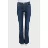 Blue low-rise flared jeans