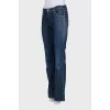 Blue low-rise flared jeans