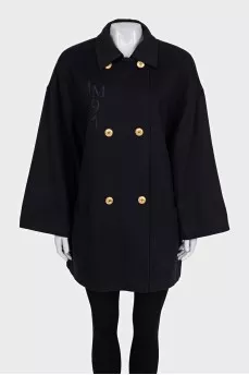 Black coat with embroidery