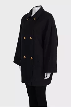 Black coat with embroidery