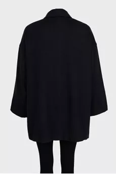Black coat with embroidery