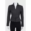 Cropped wool jacket with belt