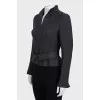 Cropped wool jacket with belt