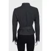 Cropped wool jacket with belt