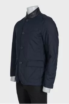 Men's straight jacket with leather inserts
